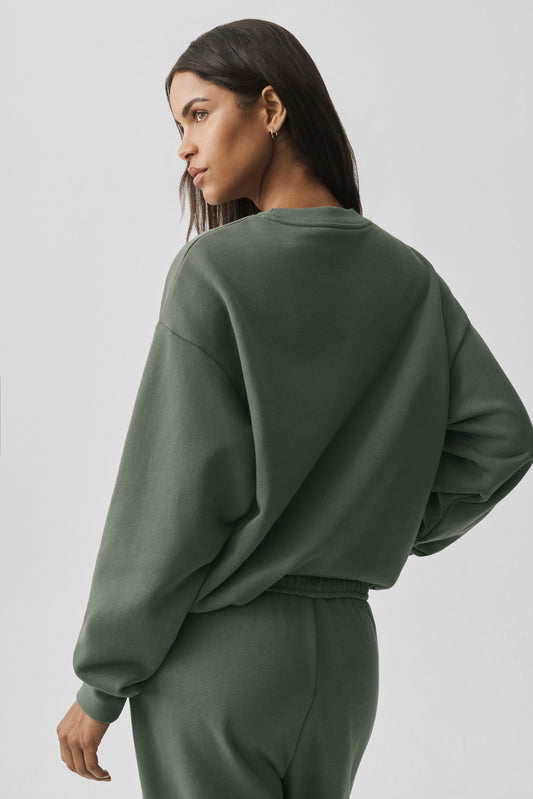 Accolade Crew Neck Pullover - Bamboo Green