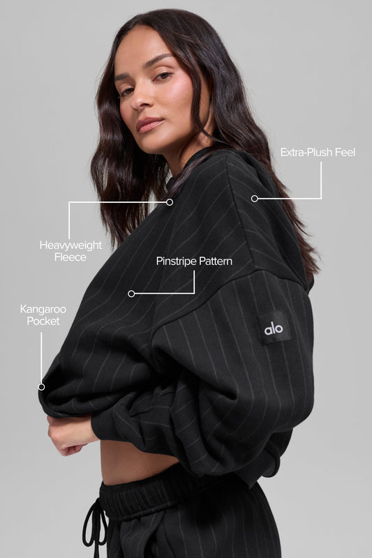 Pinstripe Hoodie - Black Pinstripe