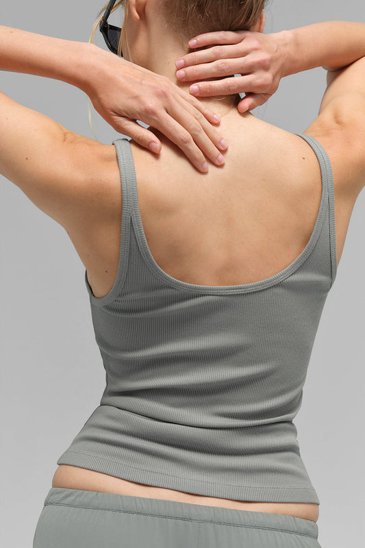 Ribbed Prosper Tank - Lunar Grey