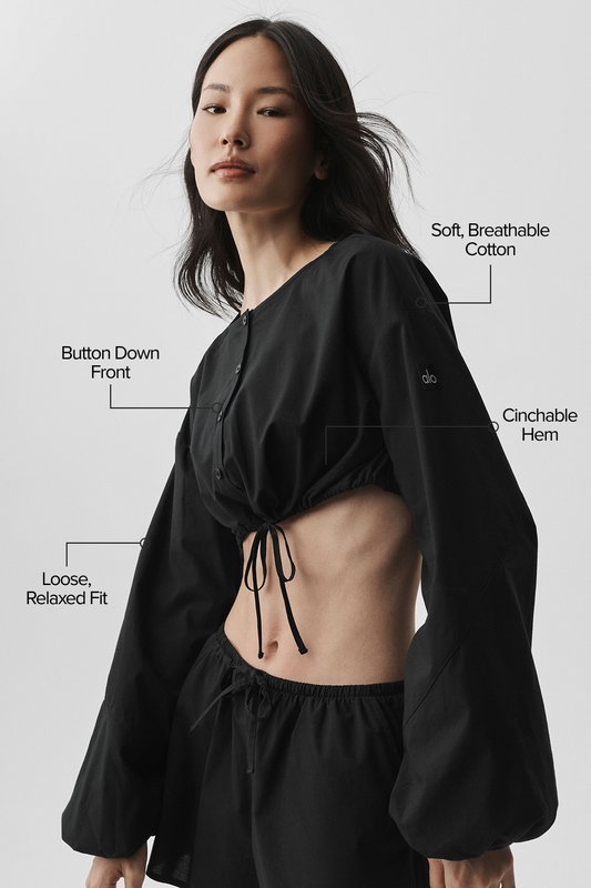 Cotton Cropped Real Deal Long Sleeve - Black
