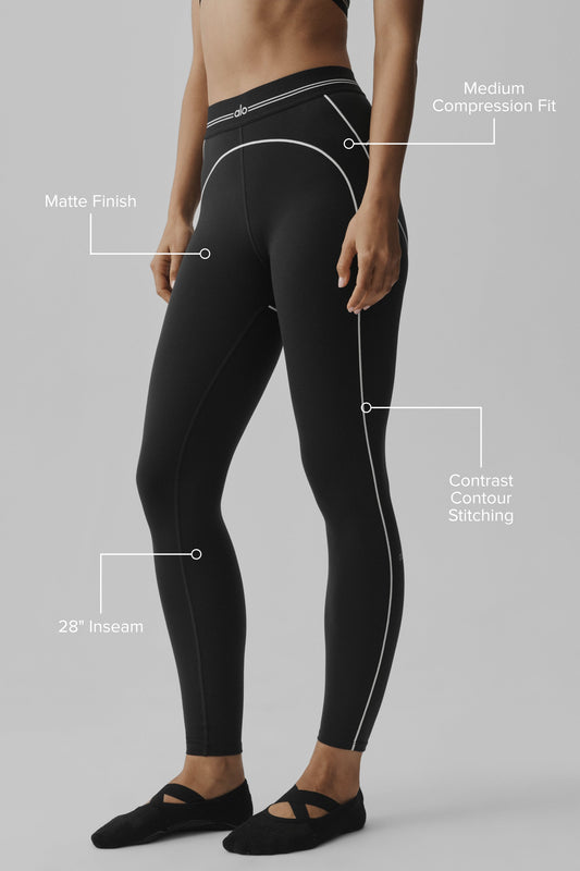 Airbrush High-Waist Heart Throb Legging - Black/White