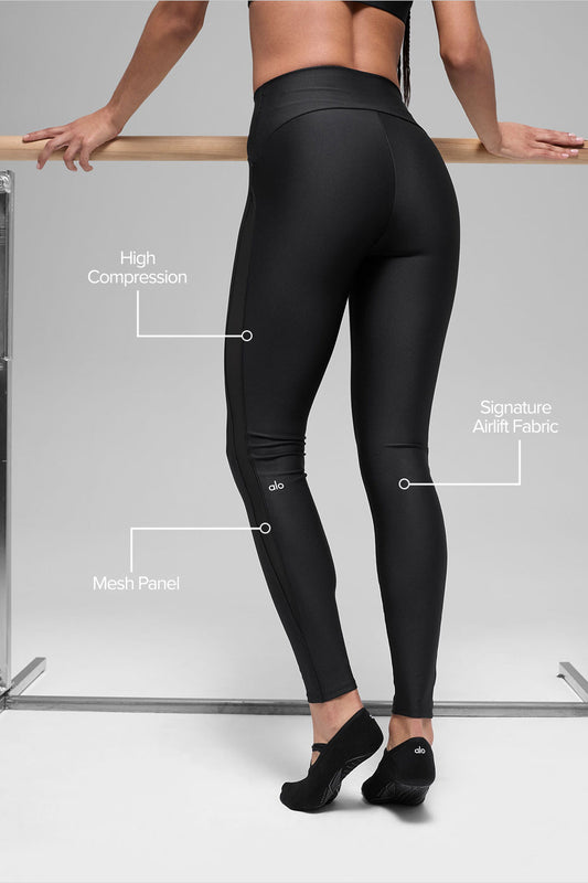 Airlift High-Waist Mesh Infatuation Legging - Black