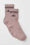 Unisex Half-Crew Throwback Sock - Taupe/Black