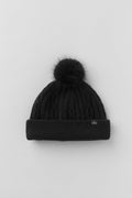 Cable Knit Winter Bliss Beanie - Black