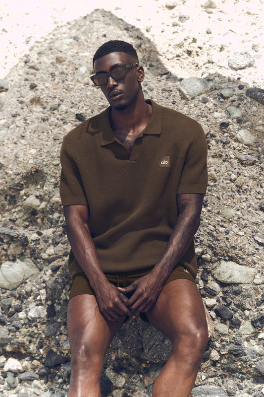 Sports Club Sweater Knit Polo - Espresso