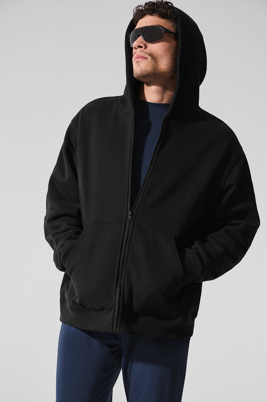 Renown Heavy Weight Full Zip Hoodie - Black