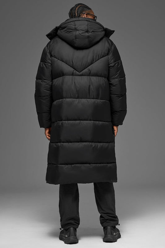 Gold Rush Puffer Trench - Black