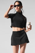 Ribbed Mesh Secret Short Sleeve - Black