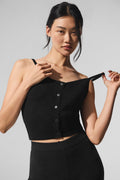 Sheer Cashmere Tank - Black