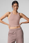 Goddess Ribbed Go-To Tank - Taupe
