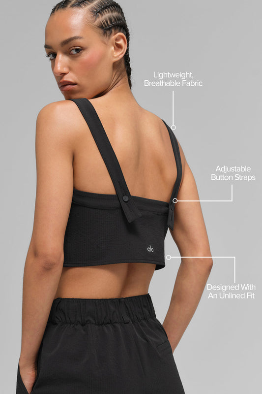 Cropped Dreamscape Tank - Black
