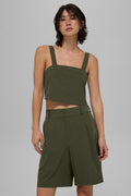 Cropped Dreamscape Tank - Green Olive