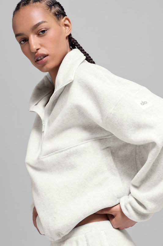 Polar Fleece Retreat Cover Up - White Heather Grey