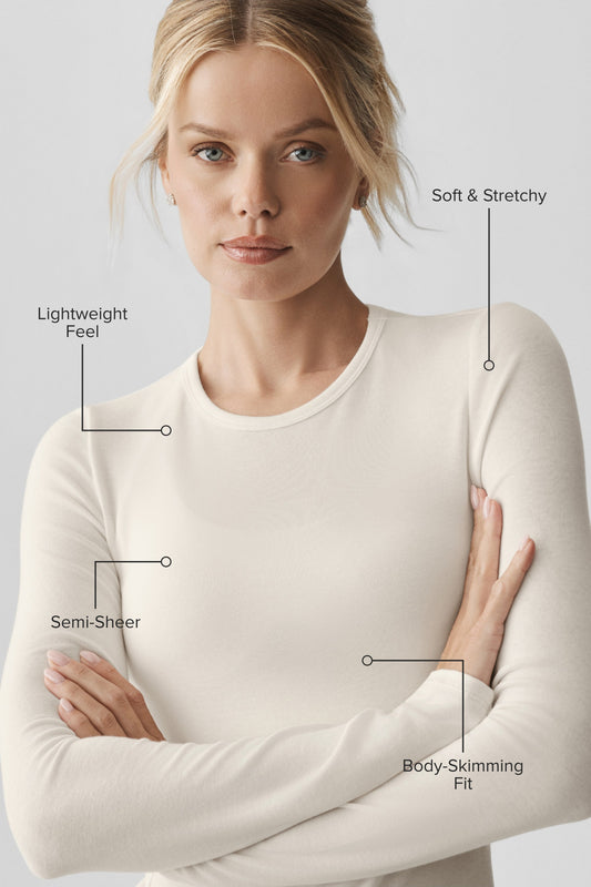 Semi Sheer Oasis Long Sleeve - Ivory