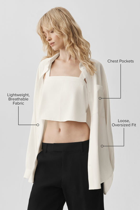 Dreamscape Button Down Long Sleeve - Ivory