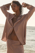 Dreamscape Button Down Long Sleeve - Taupe