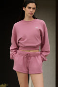 Cropped Accolade Crewneck - Pink Wild Rose