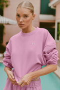 Cropped Accolade Crewneck - Candy Heart Pink