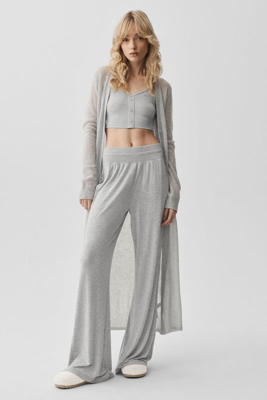 Sheer Cashmere Long Cardigan - Athletic Heather Grey