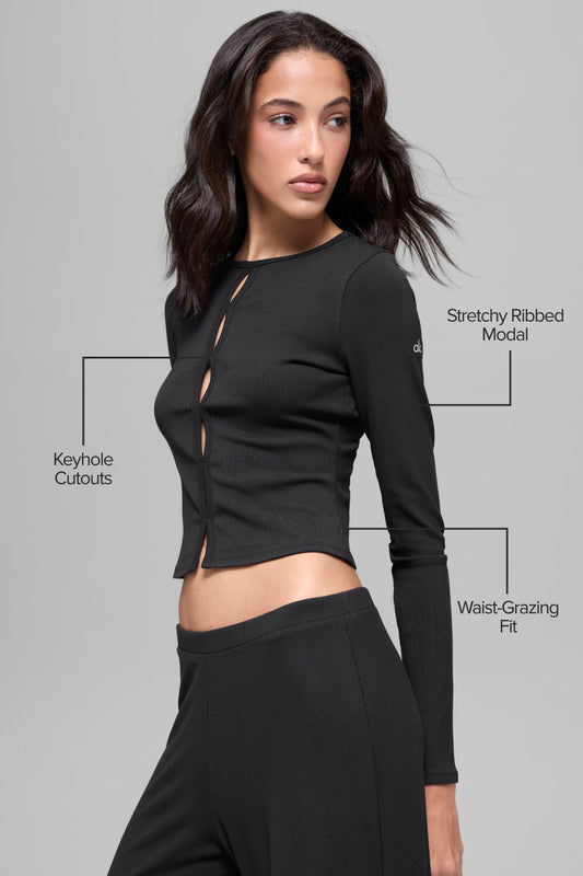 Dreamlight Long Sleeve Top - Black