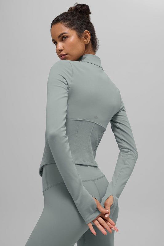 Airbrush Corset Full Zip Jacket - Lunar Grey