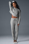 Cable Knit Winter Bliss Pant - Athletic Heather Grey