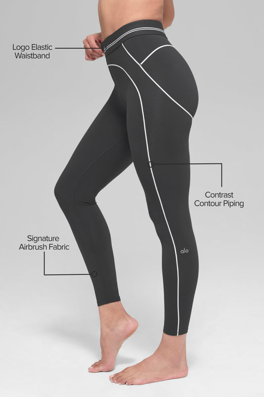 Airbrush High-Waist 7/8 Heart Throb Legging - Anthracite/White