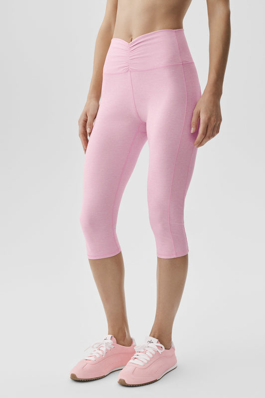 Alosoft High-Waist Intuition Capri - Pink Marshmallow Heather