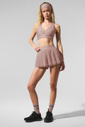 Mesh Baseline Tennis Skirt - Taupe