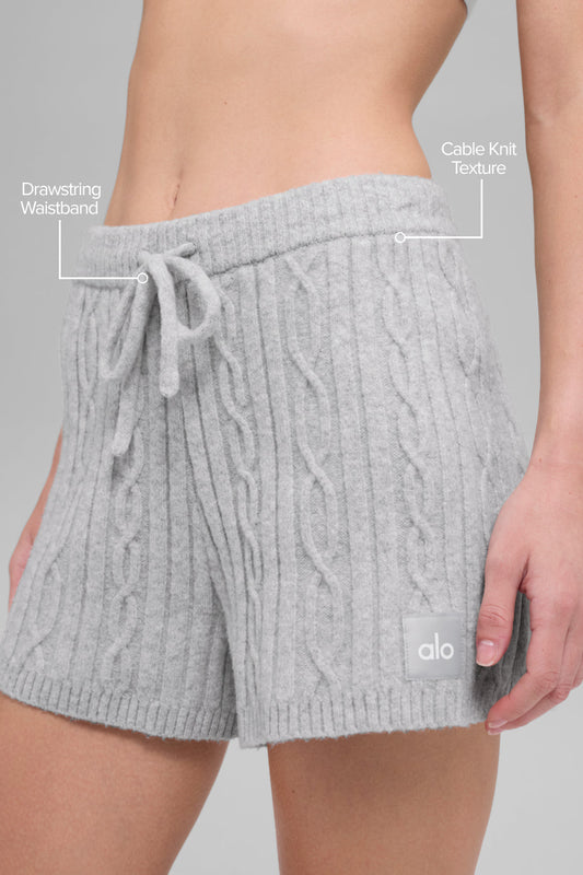 Cable Knit Winter Bliss Short - Athletic Heather Grey