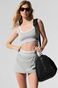 Alosoft Better Together Tennis Skirt - Athletic Heather Grey/White