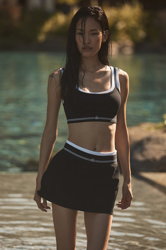 Airbrush Better Together Tennis Skirt - Black/White