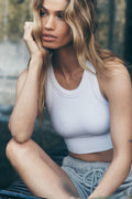 Seamless Delight High Neck Bra - White