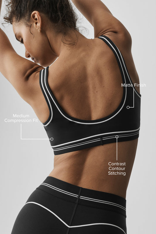 Airbrush Heart Throb Bra - Black/White