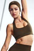 ALO Softsculpt Feel The Heat Halter Bra - Espresso
